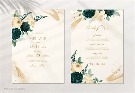 emerald green wedding invitation template free|Emerald green wedding Vectors & Illustrations for Free Download .